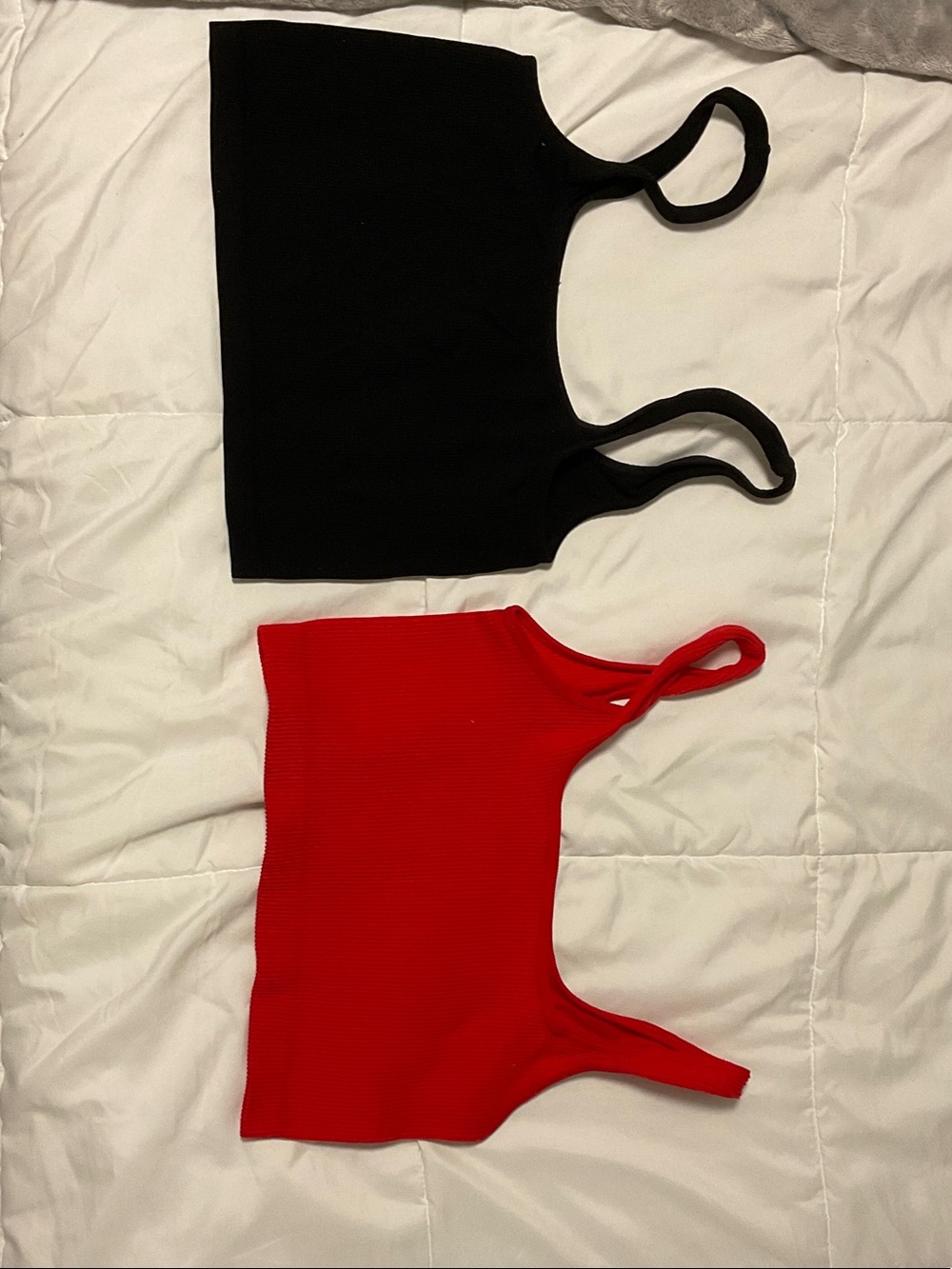 Amazon Women's Ribbed Crop Tops - Black & Red